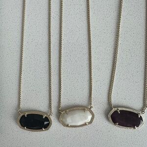 3 Kendra Scott Necklaces - Onyx, Pearl and Amethyst